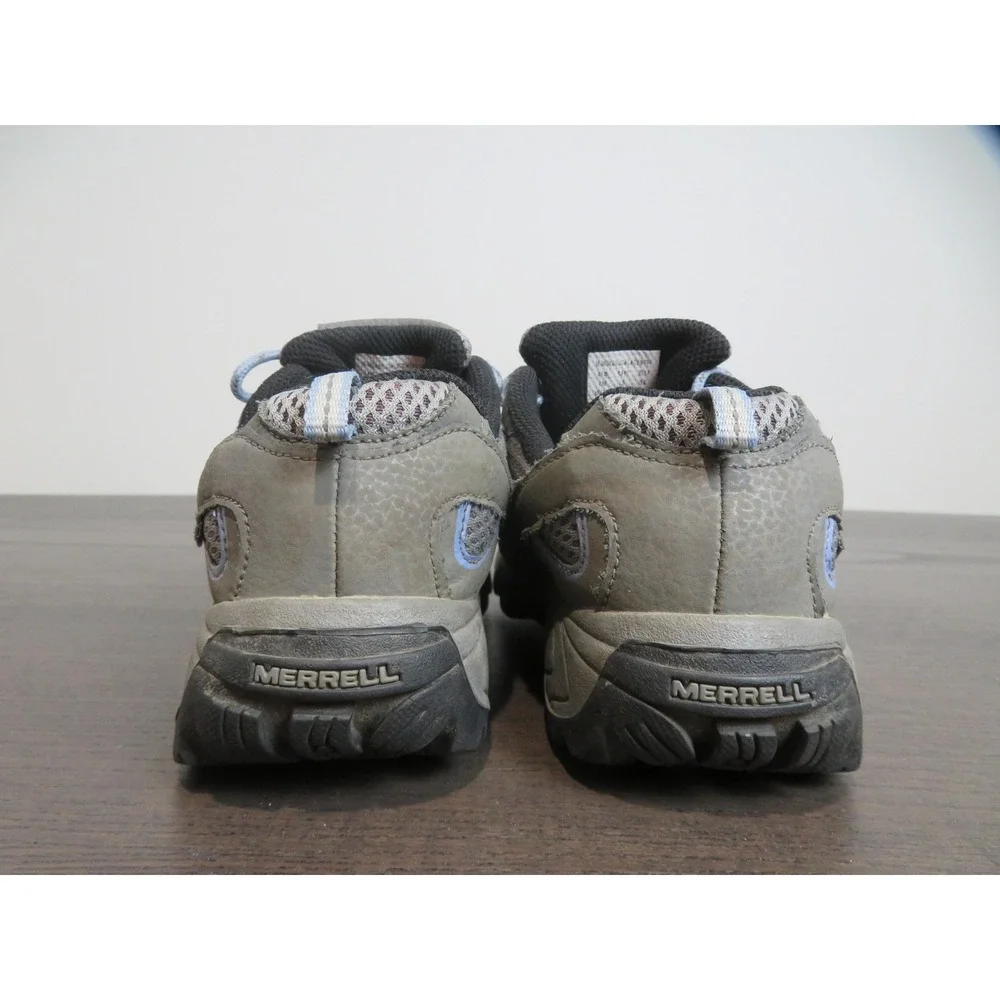 Merrell Waterproof Hiking Shoes Youth 4 Gray Trail Lace Up Boots Trail Athletic